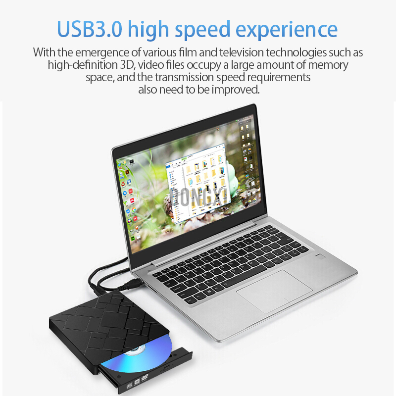 USB 3.0 Slim External Optical Drive TypeC USB High Speed Writer Drive Burner Reader Player Optical Drives For Laptop DVD Case