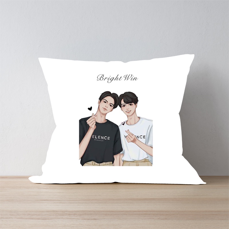 Gối in hình BRIGHTWIN 2gether BL Thái Lan chibi anime xinh xắn tiện lợi chất đẹp