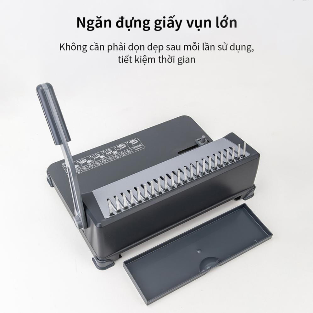 Máy Đóng Gáy Xoắn Lò Xo Deli Chính Hãng Cao Cấp - Tiện Dụng Cho Tài Liệu, Sách, Lịch - Thiêt Kế Chắc Chắn Siêu Bền E3872