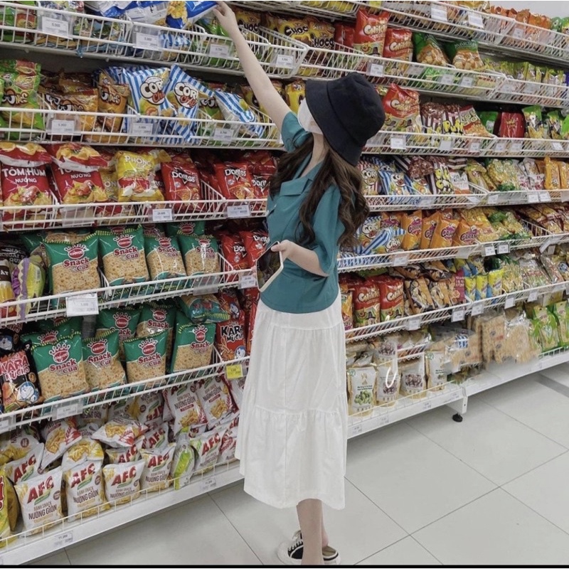 Set Váy Tầng Kết Hợp Áo Vest Siêu Hot - Set Bộ Đi Chơi Phong Cách Hàn Quốc Trẻ Trung Năng Động Ulzzang