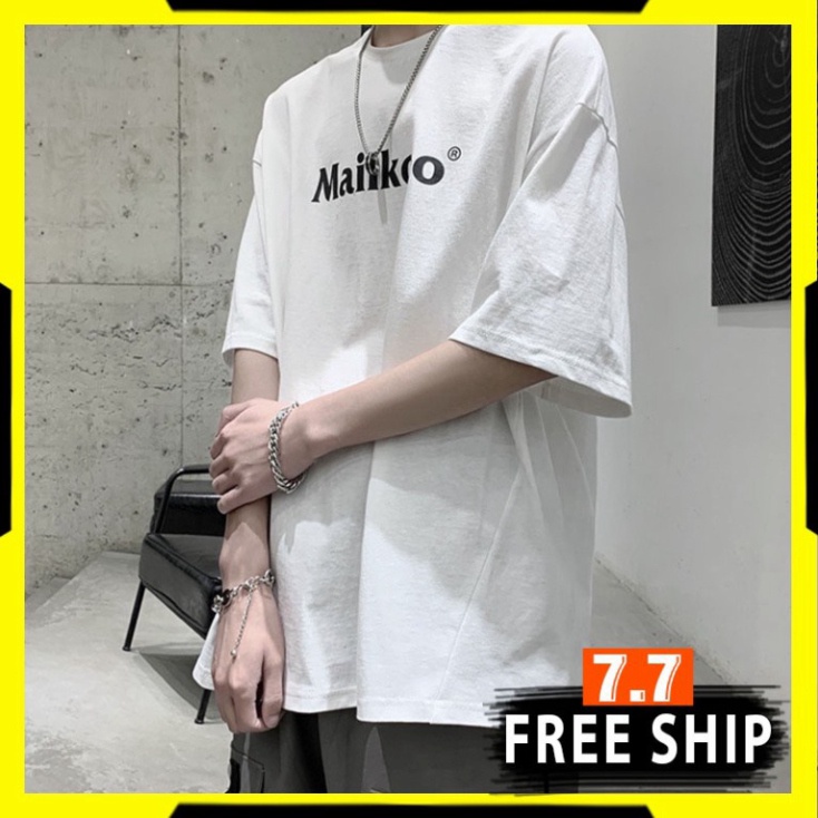 Áo thun tay lỡ nam nữ unisex MAILKOO basic tee phông form rộng oversize 2 màu trắng và đen cotton dáng xuông A101 | BigBuy360 - bigbuy360.vn