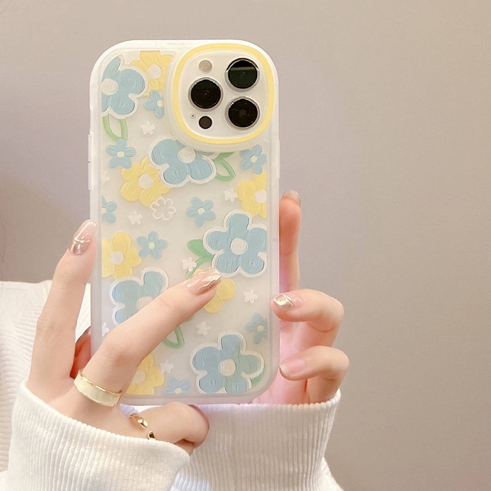 Ốp điện thoại TPU mềm dạng nhám họa tiết hoa mùa xuân thích hợp cho iphone 7 8 plus 11 pro max 12 mini 13 XR XS