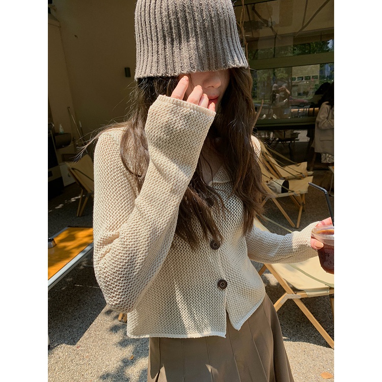Áo cardigan SUXI dệt kim mỏng tay dài màu sắc xinh xắn thời trang mùa hè cho nữ