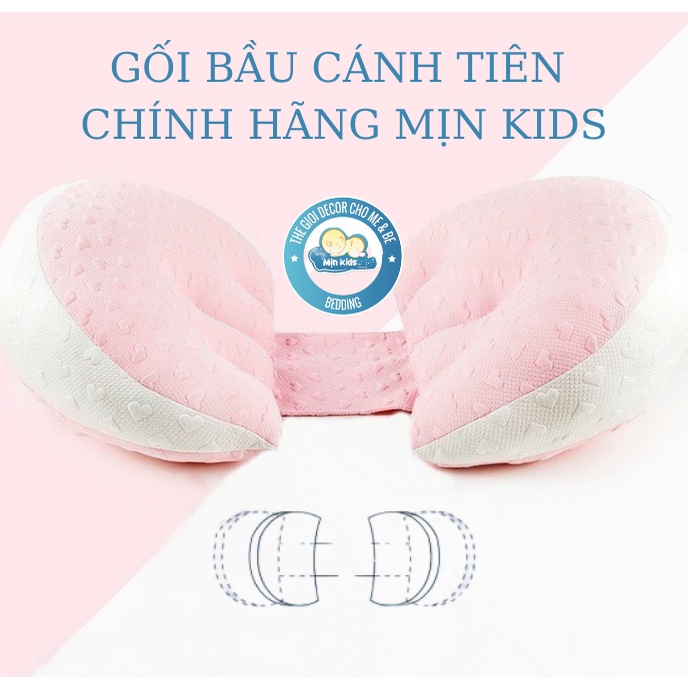 Gối Ôm Bà Bầu Cánh Tiên Chính Hãng Mịn Kids - Gối Đỡ Bụng Bầu Giảm Đau Lưng Ngủ Ngon Giấc