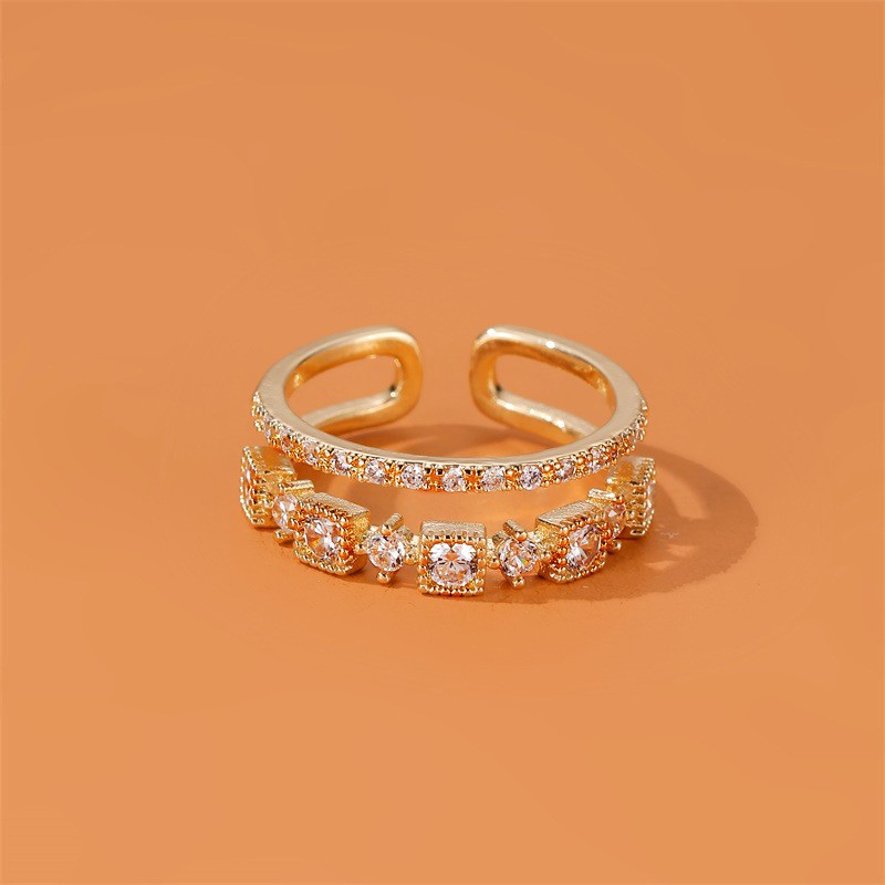 Nhẫn đính đá zircon nhân tạo phong cách Nhật Hàn cho nữ