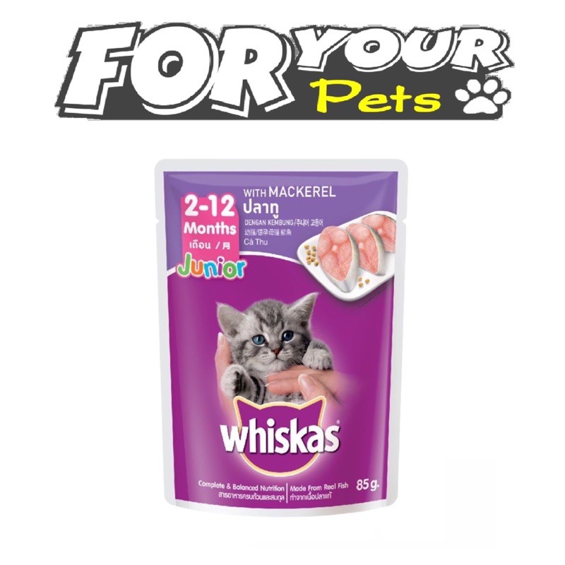 PATE WHISKAS CHO MÈO CON 85G MIX 2 VỊ CÁ THU - CÁ NGỪ