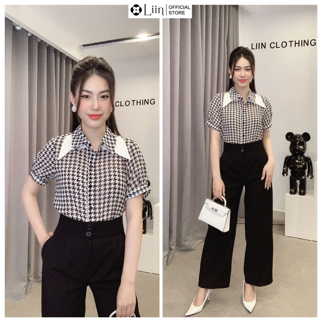 Áo cộc tay họa tiết răng sói mix viền trắng phong cách năng động, trẻ trung Liin Clothing A2422