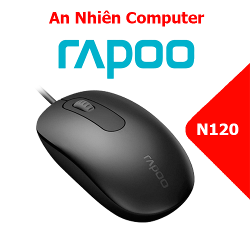 Chuột có dây Rapoo N120 - Hàng Chính Hãng New 100% - Bảo Hành 12 tháng