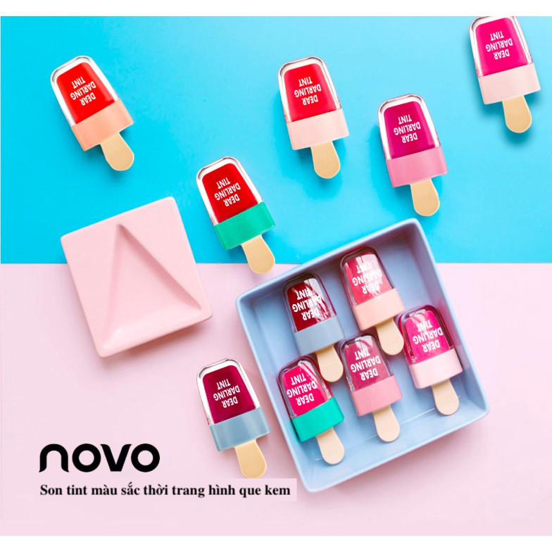 Son môi dạng lỏng 6 màu thiết kế kiểu cây kem đáng yêu NOVO | BigBuy360 - bigbuy360.vn