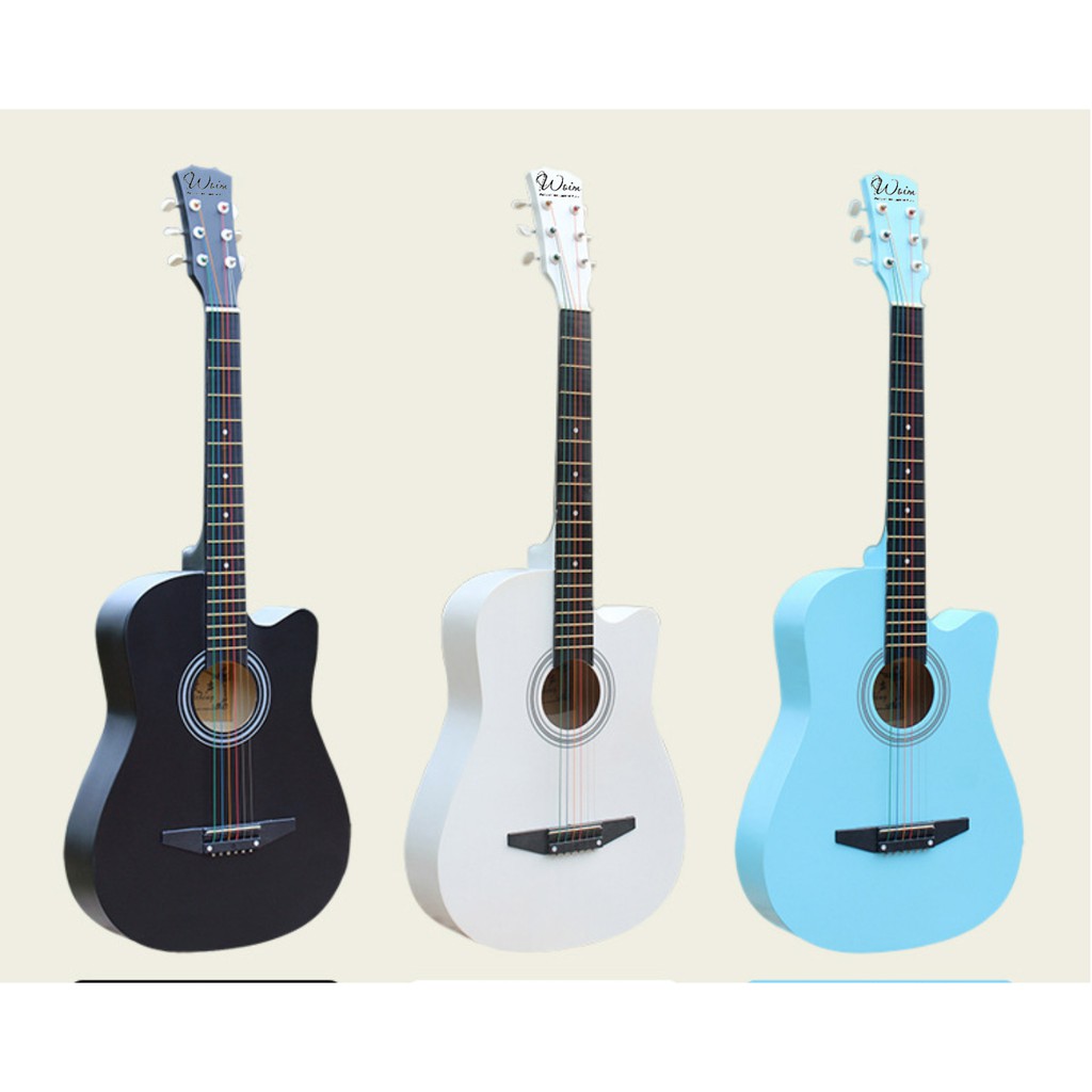 Đàn Guitar Acoustic GU05 Màu Đen Nhám Dáng Khuyết - Hàng có sẵn