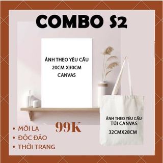 Combo tranh và túi canvas