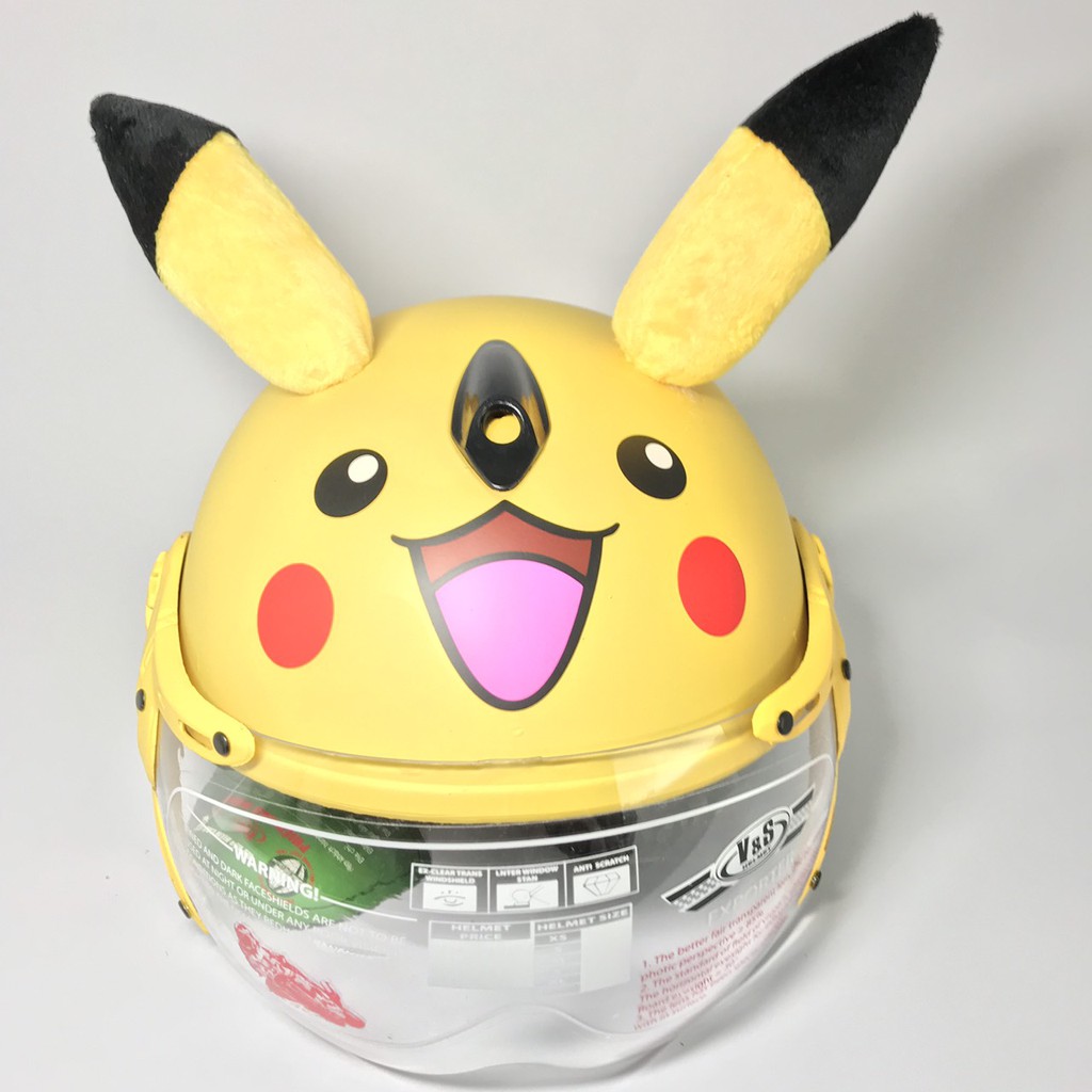 Mũ bảo hiểm trẻ em có kính V&amp;S Helmet - Pikachu vàng - VS103KS