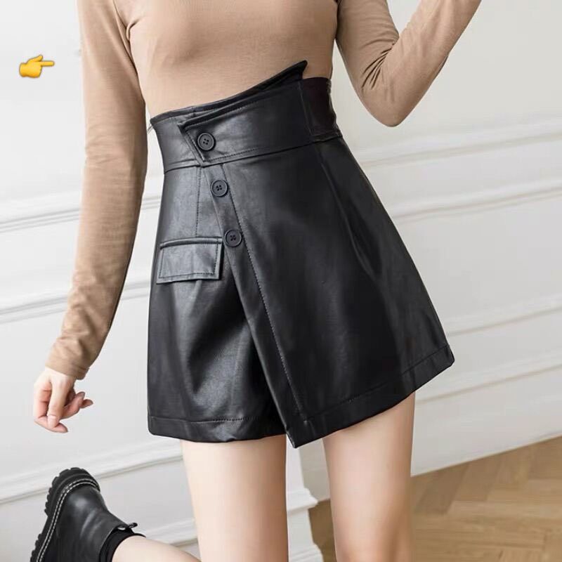 Quần Da rút dây 2 bên lưng cao siêu hot, có dây kéo chất liệu da bóng mềm mịn