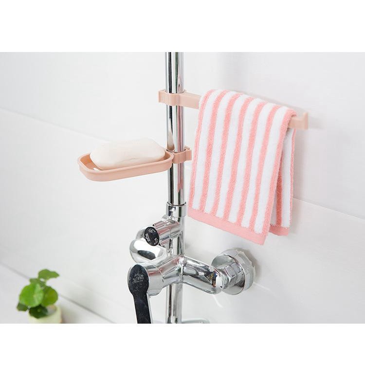 Kệ Gắn Bồn Rửa Chén - Thanh Treo Khăn, Giá Để Xà Phòng, Đồ Dùng 2 Tầng 4747