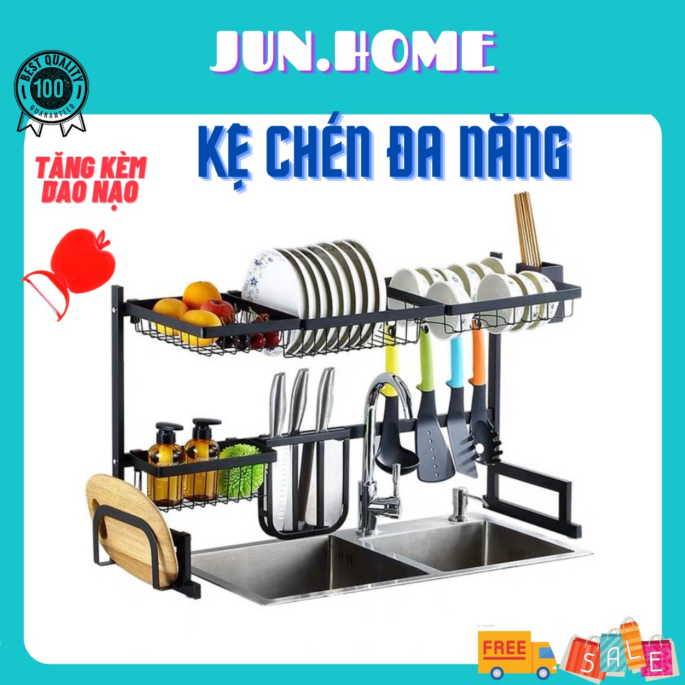 Kệ Chén Đa Năng, Giá Để Bát Đũa Tiện Lợi INOX Cao Cấp Jun.Home