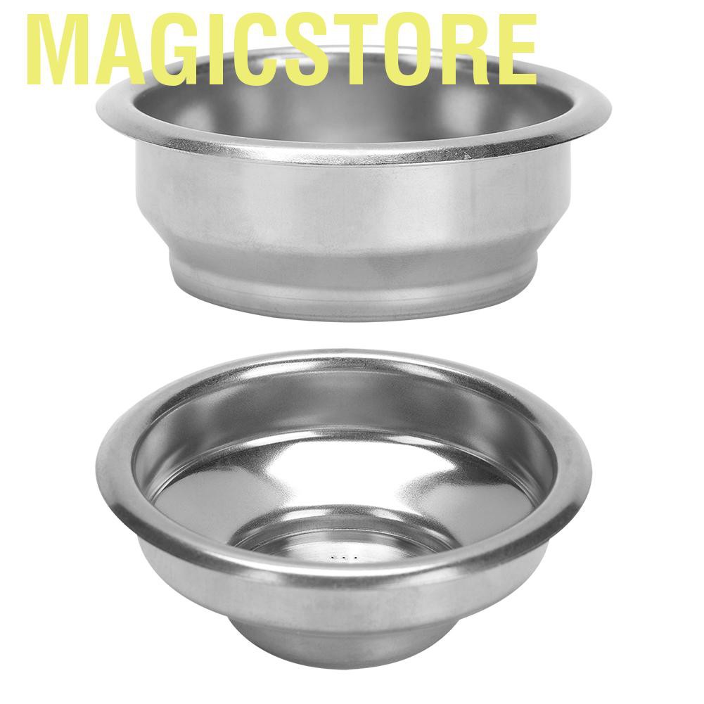 Magicstore 58mm Double Layers Single/Double Doses Filter Basket Semi-Automatic Coffee Machine Bottomless Handle