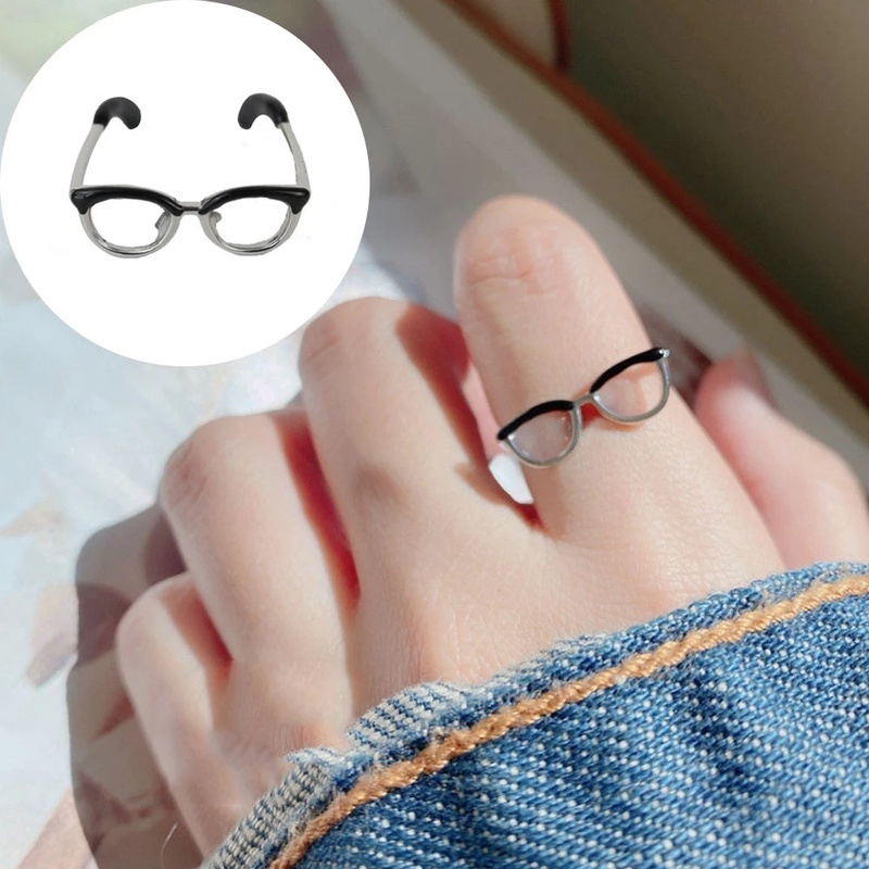 Nhẫn Đeo Tay Có Thể Điều Chỉnh Hình Mắt Kính Sáng Tạo Vui Nhộn