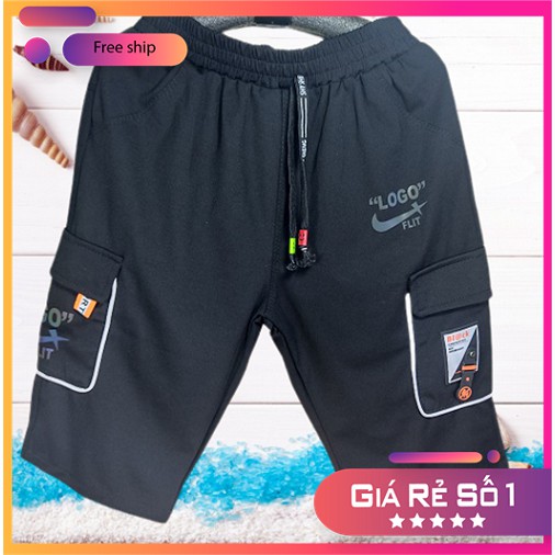 Quần đùi bé trai, quần ngố chất cotton có dây chun, 2 túi hàng Quảng Châu loại 1