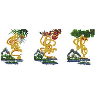 Tranh đính đá Phúc Lộc Thọ LV018 (chưa đính)