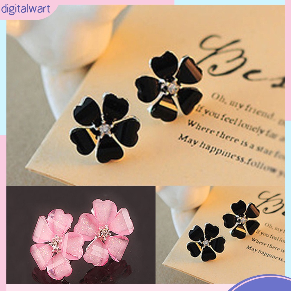 Đôi khuyên tai mạ bạc hình bông hoa sang trọng cho nữ