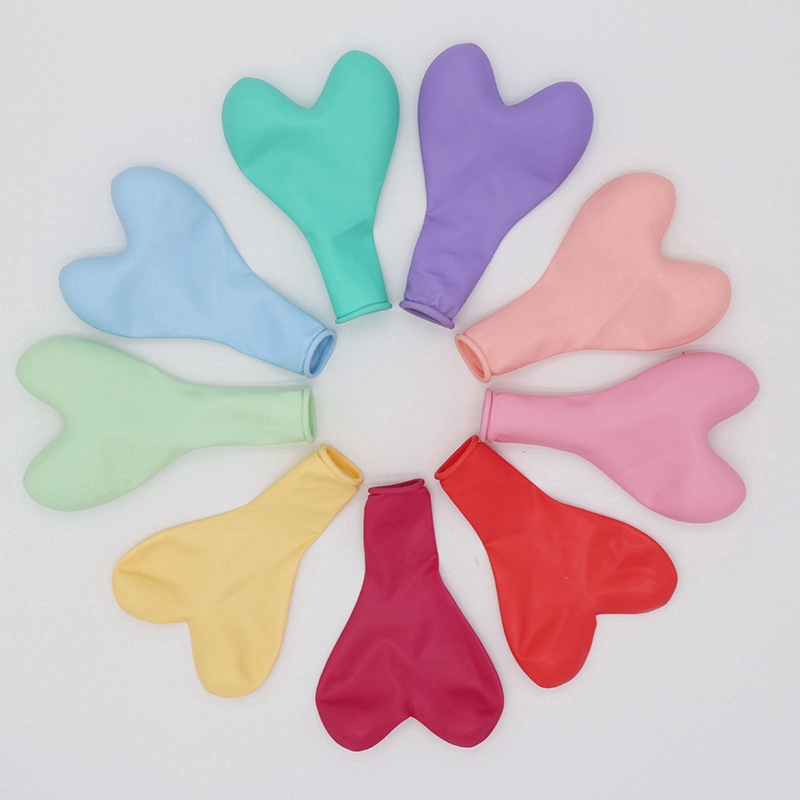 Set 10 bong bóng latex màu sắc macaron hình trái tim 10 inch 2.2g trang trí tiệc cưới