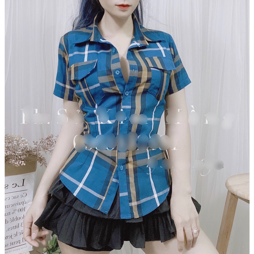 Áo Sơ Mi Caro Tay Ngắn Cá Tính alohashop