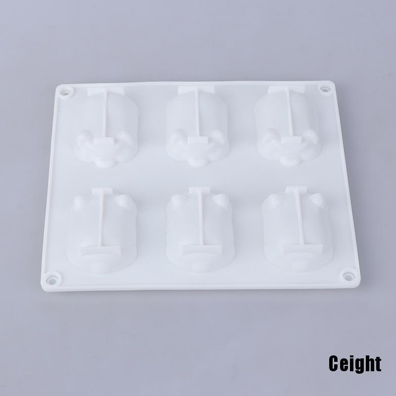 Khuôn silicon làm bánh có 6 ô hình chú heo 3D