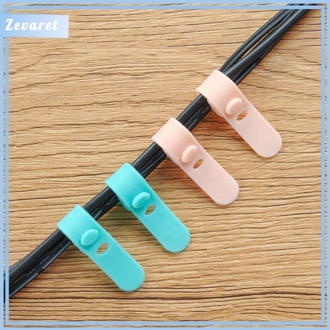 Set 4 Dây Buộc Cáp Sạc Tai Nghe Bằng Silicon Mềm Tự Khóa Chống Thất Lạc Có Thể Tái Sử Dụng