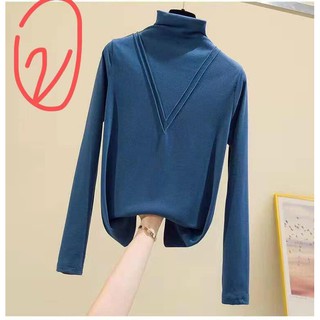 Áo giữ nhiệt nữ chữ v cổ 3 phân chất đẹp