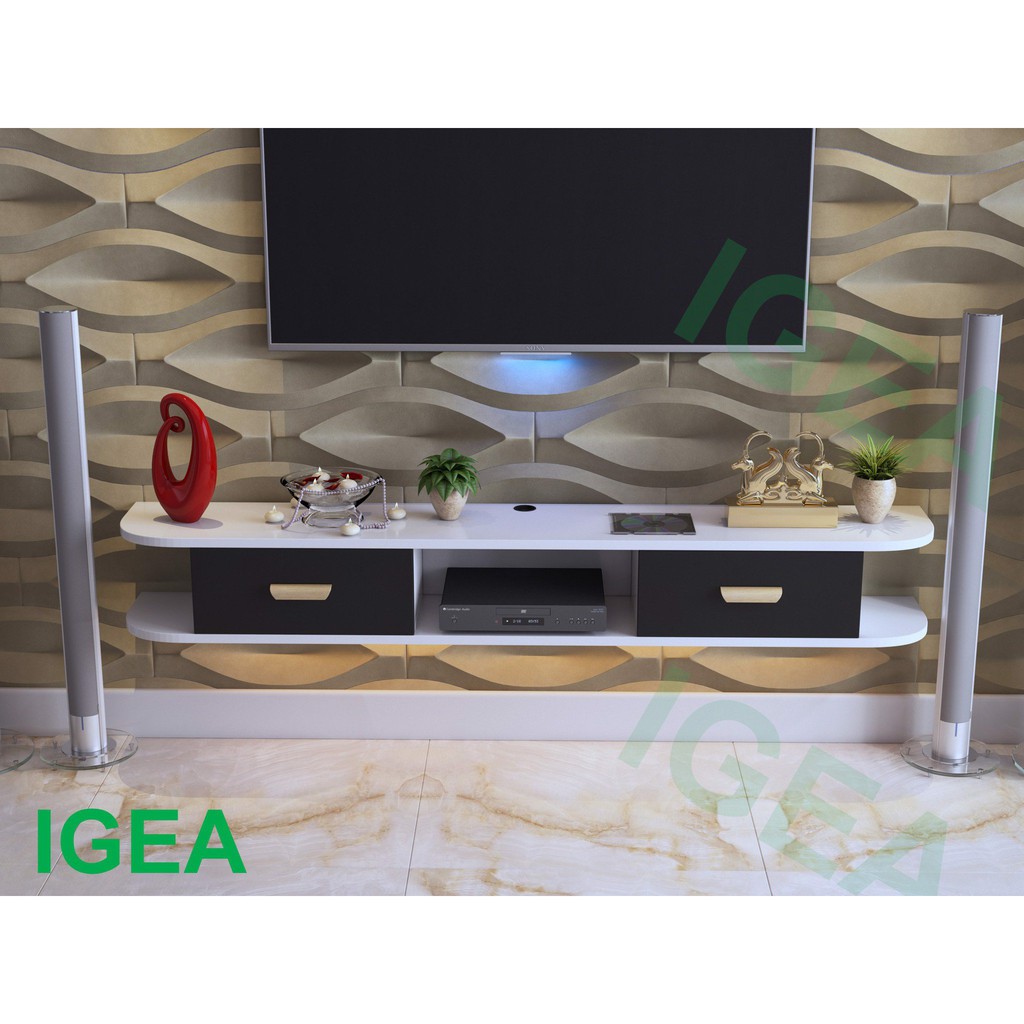 Kệ TIVI Treo Tường Có 2 Ngăn