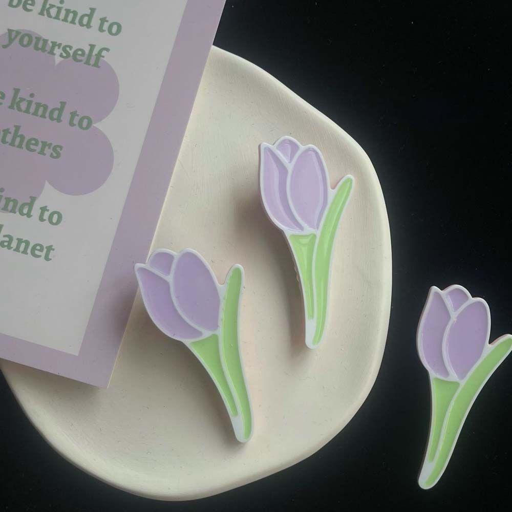 Kẹp Tóc Hoa Tulip Màu Tím Thời Trang Thanh Lịch VANES1