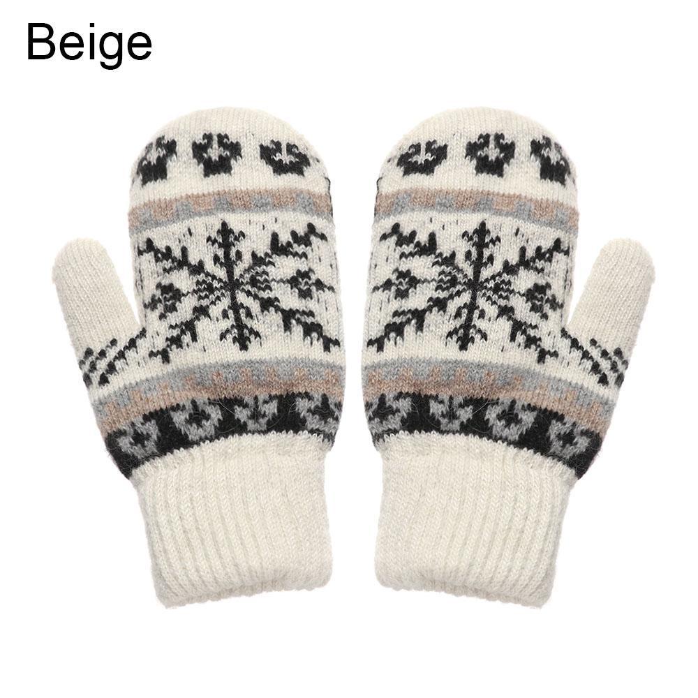 Găng Tay Len Hở Ngón Họa Tiết Bông Tuyết Thời Trang Mùa Đông Ấm Áp