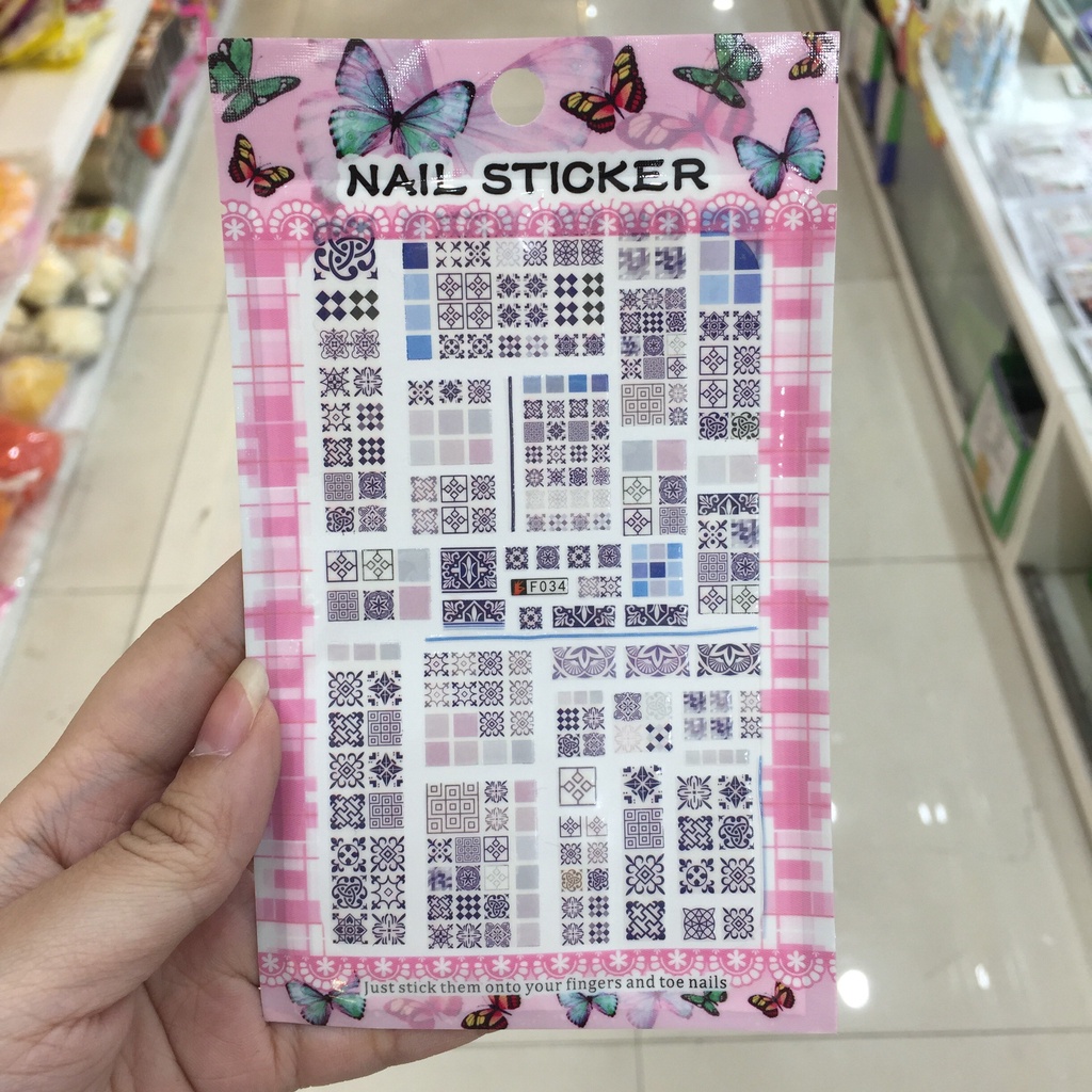 [ Lẻ ] Sticker dán móng tay hình bông hoa trang trí móng mã F034