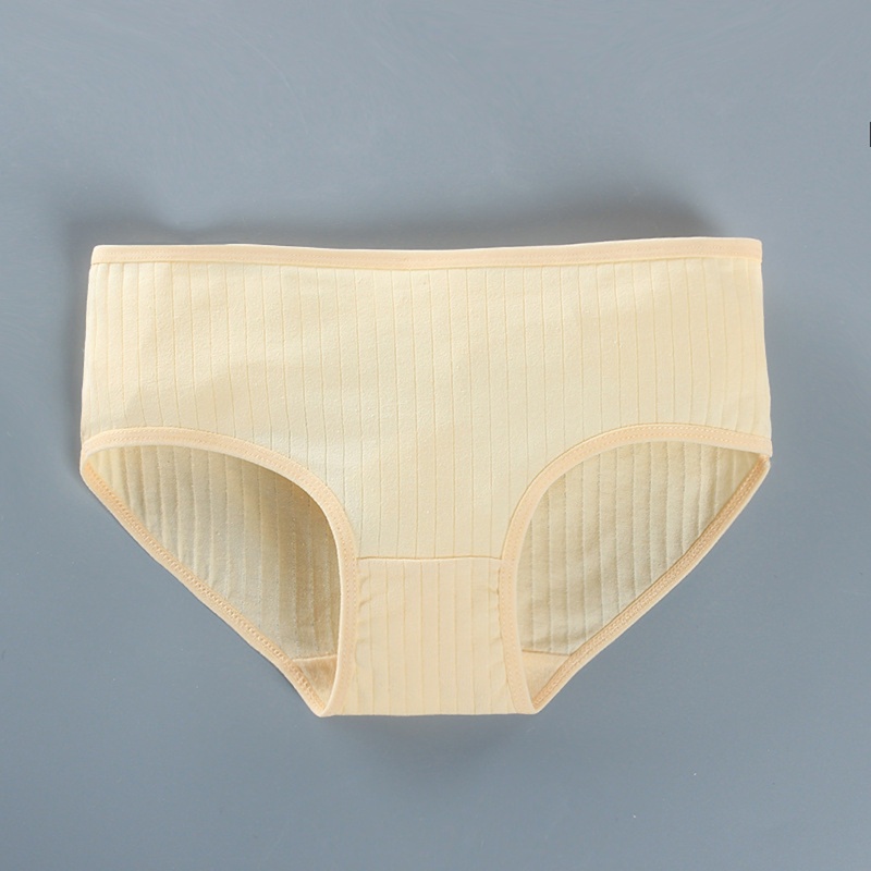 1 Quần Lót Cotton Mềm Mỏng Thoáng Khí Màu Trơn Cho Bé Gái Tuổi Teen