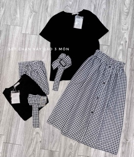 SET CHÂN VÁY CARO 3 MÓN