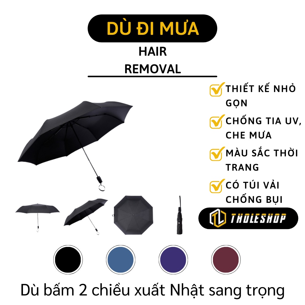 Dù Bấm - Ô Dù Mini Gấp Gọn Bấm 2 Chiều, Chống Tia UV, Mưa, Nắng, Nhỏ Gọn 4952