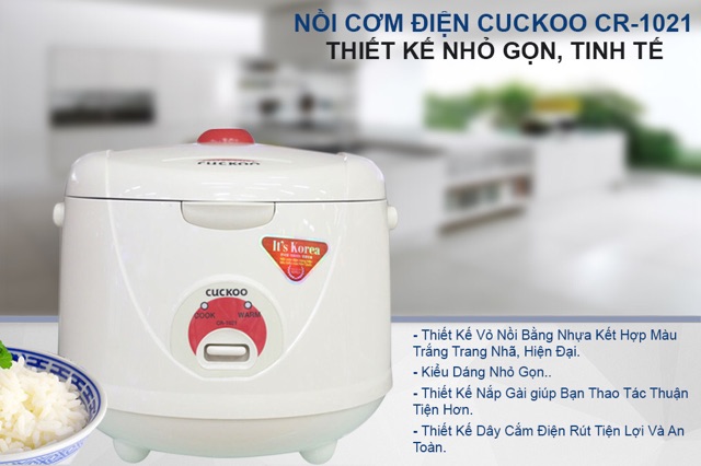 Hàng chính hãng - Nồi cơm điện Hàn Quốc Cuckoo CR- 1021 1.8Lít