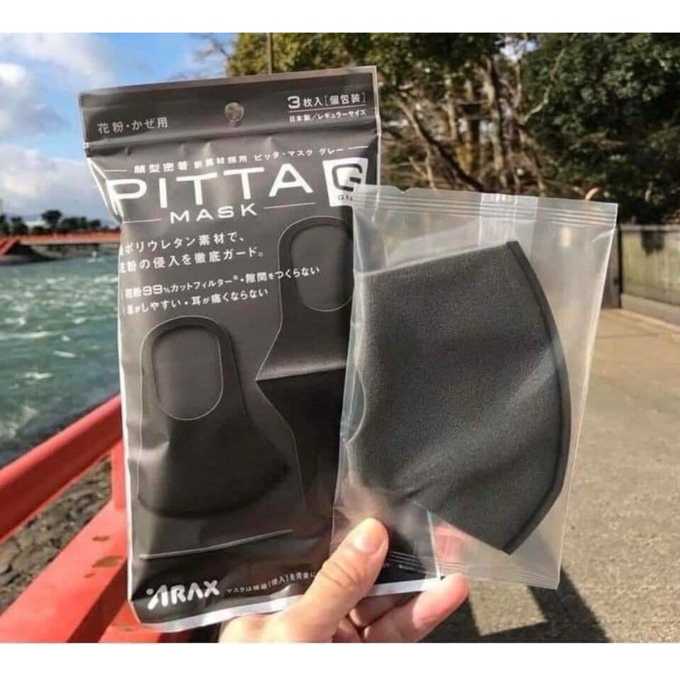 SET 3 Khẩu Trang Thông Minh Pitta Mask Hàng Nội Địa Nhật Cao Cấp [MÀU ĐEN và MÀU XÁM] | BigBuy360 - bigbuy360.vn