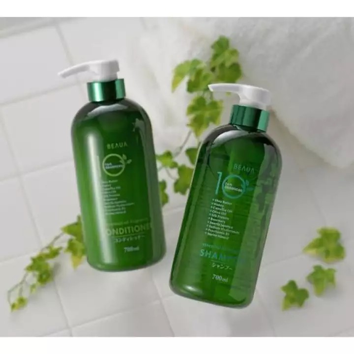 Dầu Gội Xả KUMANO Beaua 10 Loại Tinh Chất 700ml Nhật Bản