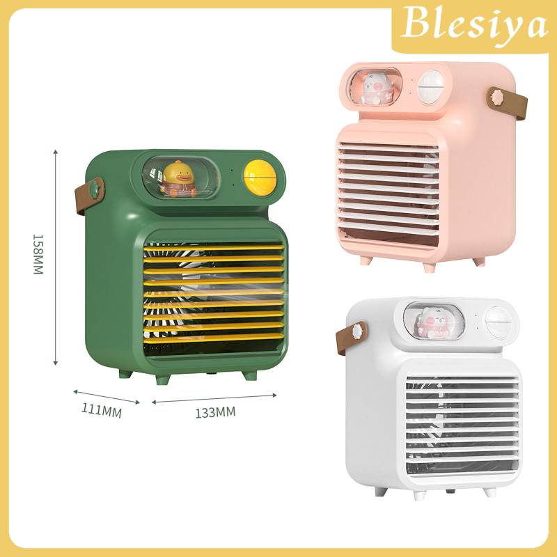 [BLESIYA]3-in-1 Portable Air Conditioner Fan with 3 Wind Speeds with 150ml Water Tank 4000mAh with LED Night Light for Room Indoor