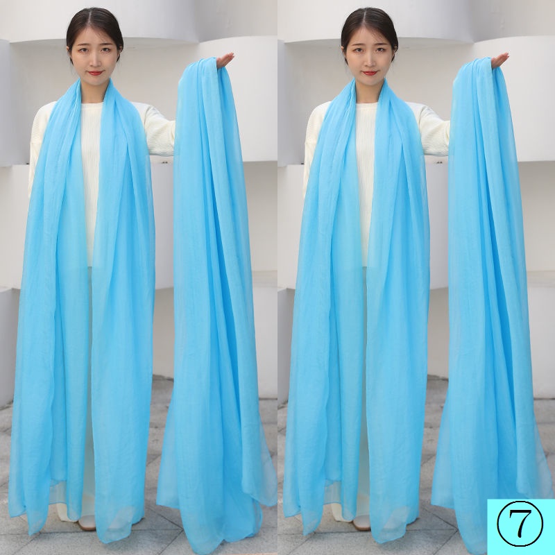 Khăn Choàng Dài 3m Vải Lụa Màu Đỏ Thời Trang Thu Đông Ấm Áp Cho Nữ