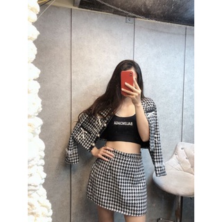 Set dạ nơ bé, set dạ tweed cao cấp, set dạ chân váy