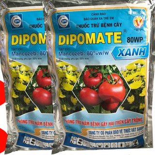 Mancozeb Xanh Thuốc Trừ BệnhThán thư, Sương mai, Đốm lá, Rỉ Sắt Trên Cây Trồng DIPOMATE 80WP Túi 1kg