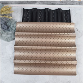 Khuôn bánh mỳ baguette thép chống dính 4 sóng và 3 sóng. Tặng công thức cách làm bánh mì xé cánh