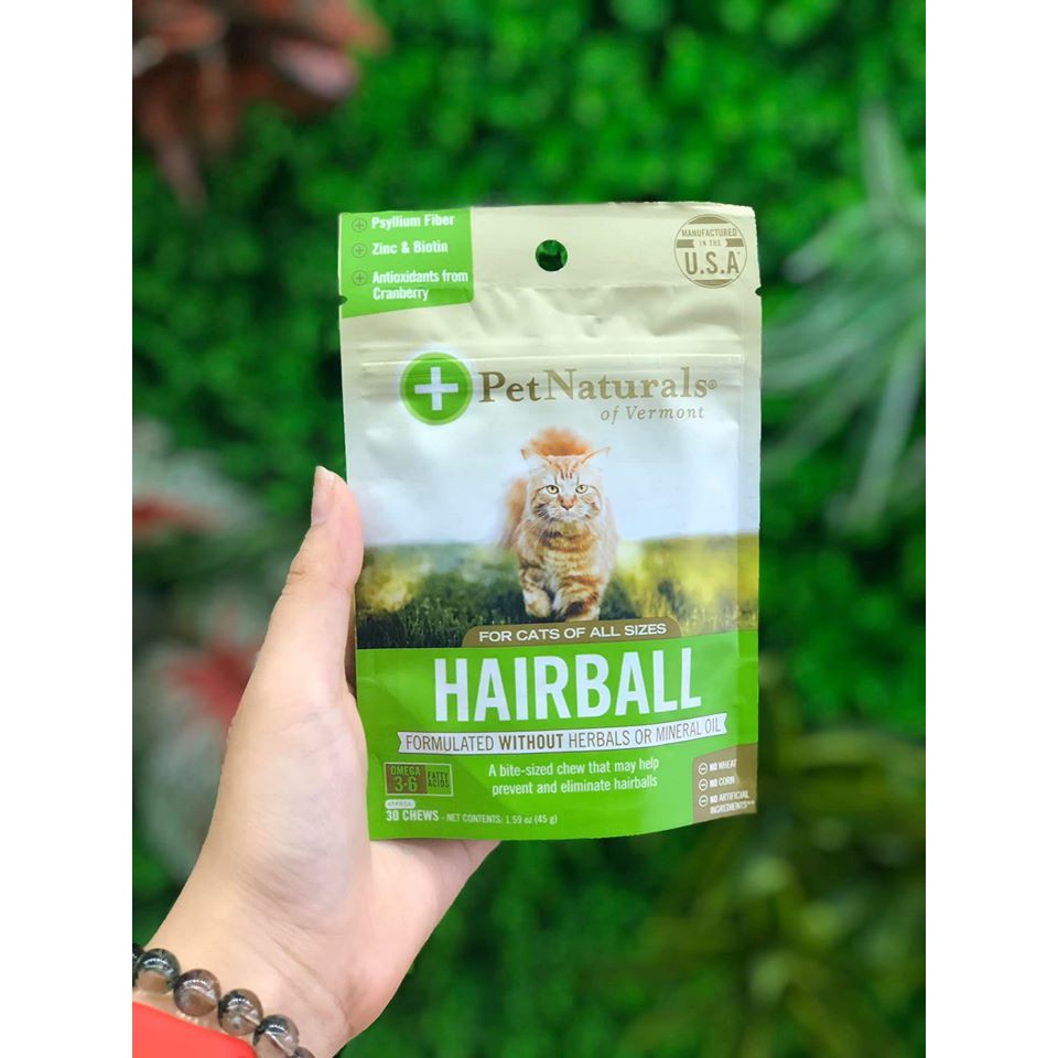 Viên ăn Hairball of Pet Naturals - Thải Búi Lông (xuất xứ Mỹ)