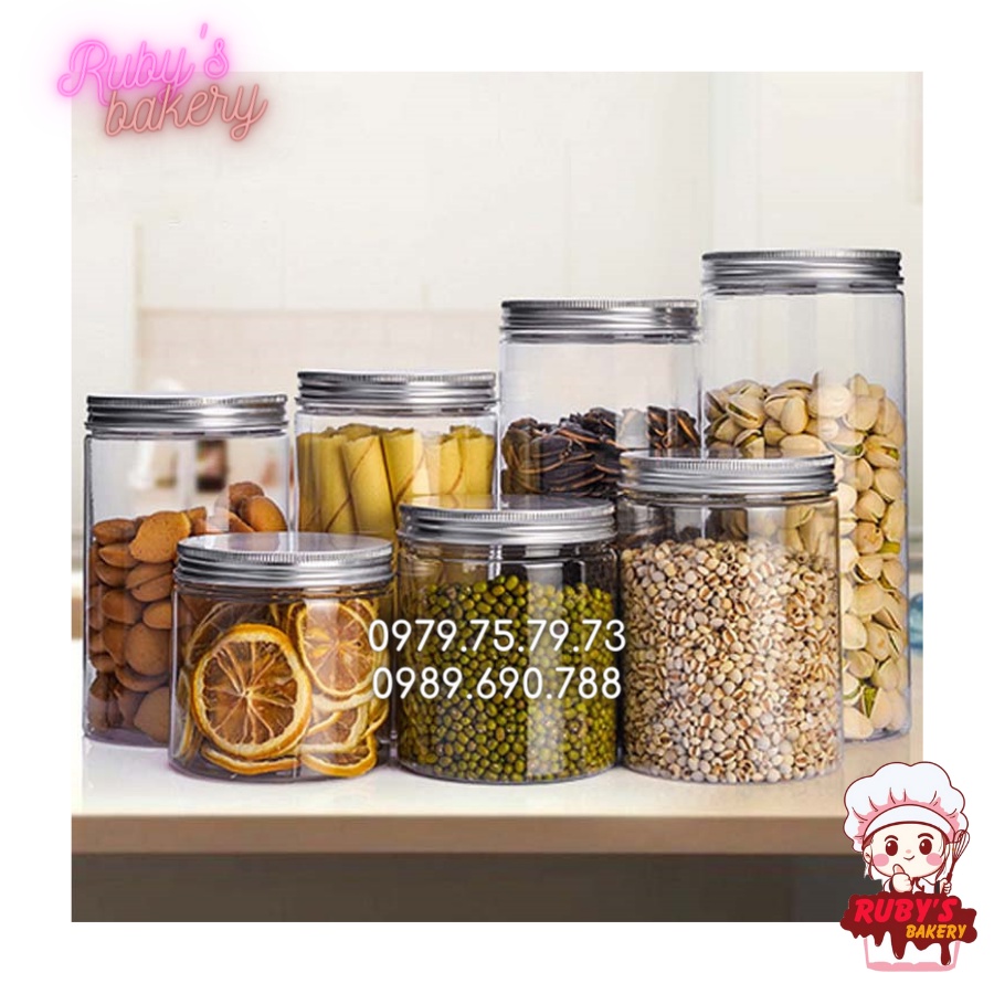 Hũ Nhựa, Hộp nhựa PET nắp nhôm đựng Thực Phẩm _nhiều size