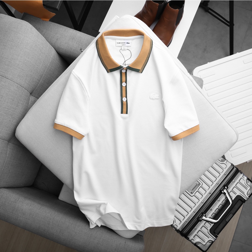 Áo Polo Nam cổ phối form slim fit vải cá sấu co giãn , Áo thun nam cổ bẻ bigsize - 3bros