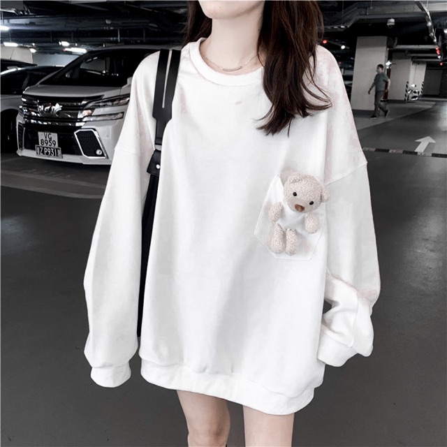 Áo Sweater Nỉ  [Tiệm Vải Xinh]  Áo Nỉ Gấu Teddy - Hàng Quảng Châu AN101