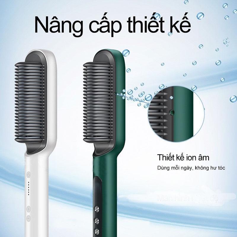 Lược Điện Chải Tóc Tạo Kiểu Uốn Duỗi Thẳng 3In1 Đa Năng Lược Gỡ Rối Tóc Giúp Tiết Kiệm Thời Gian Không Gây Rụng Tóc