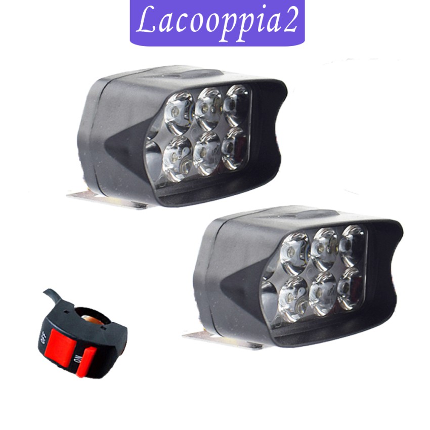 2 Đèn Pha Chống Sương Mù Lapoppia2 Cho Xe Mô Tô 12v 8 Bóng Led 12v 12w